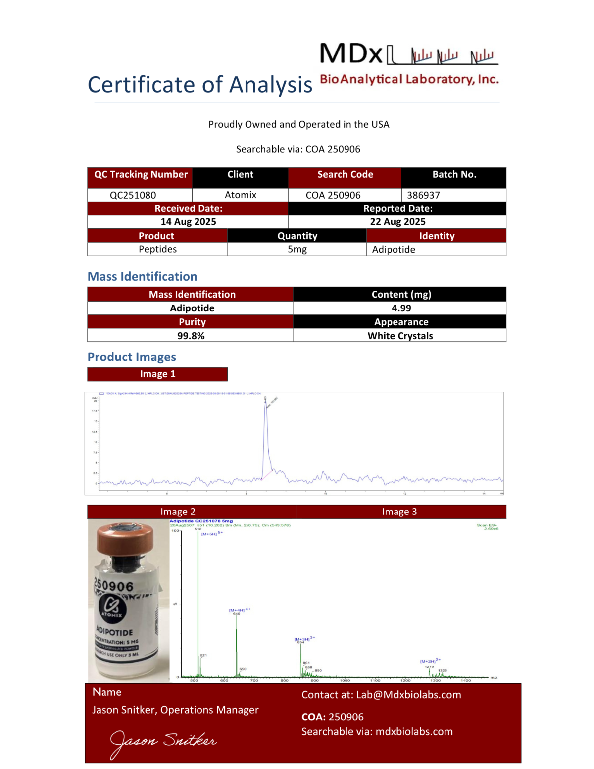 Adipotide 5mg COA