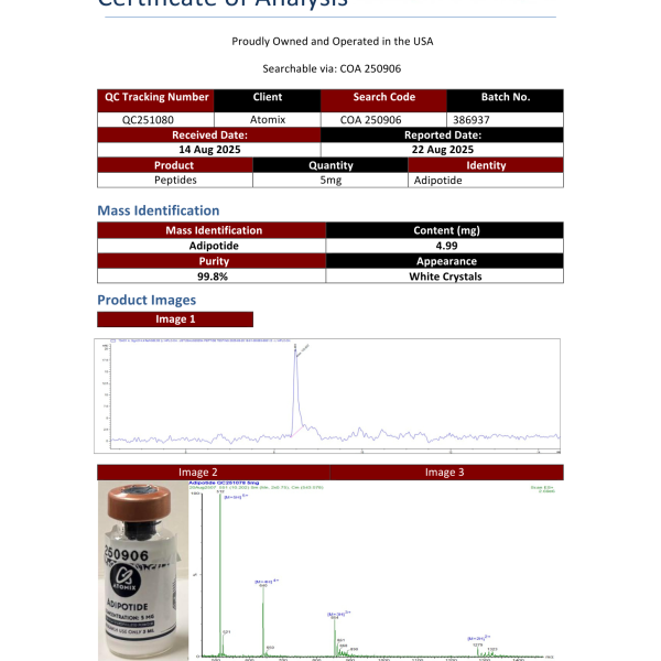 Adipotide 5mg COA