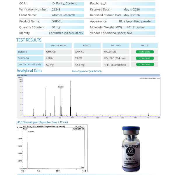 GHK 50mg COA