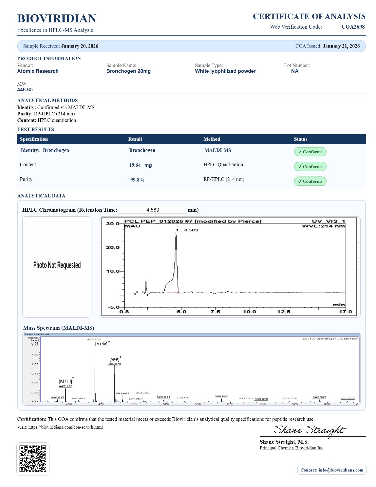 20260123161949 0 Bronchogen 20mg COA page 0001